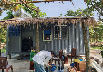 Sistema de bomba solar de 750 W no Camboja
